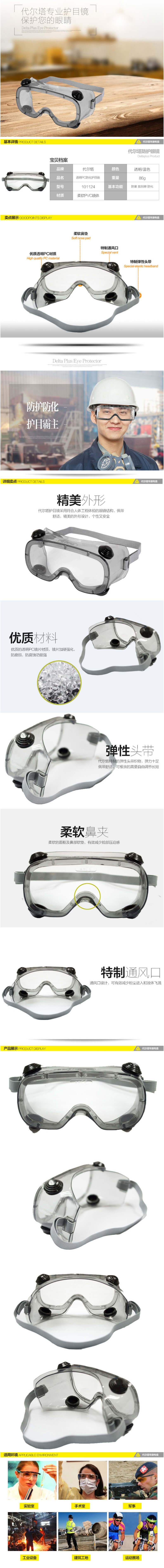 代爾塔（DELTA）PC防塵防護眼鏡 101124