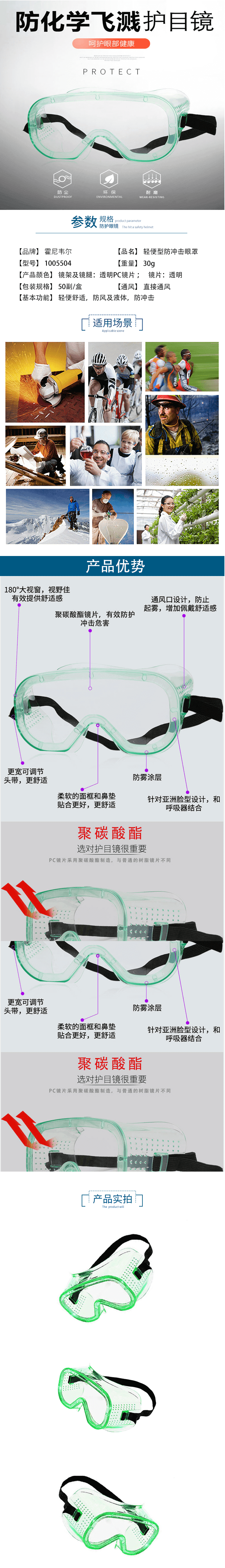 霍尼韋爾（HONEYWELL）PC化學安全防護眼鏡 1005504