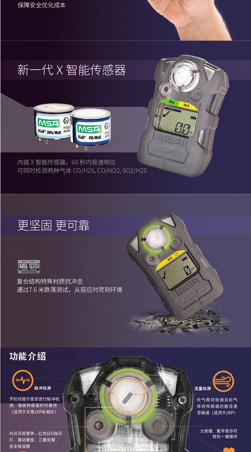 梅思安 10161491天鷹2X單氣體檢測儀