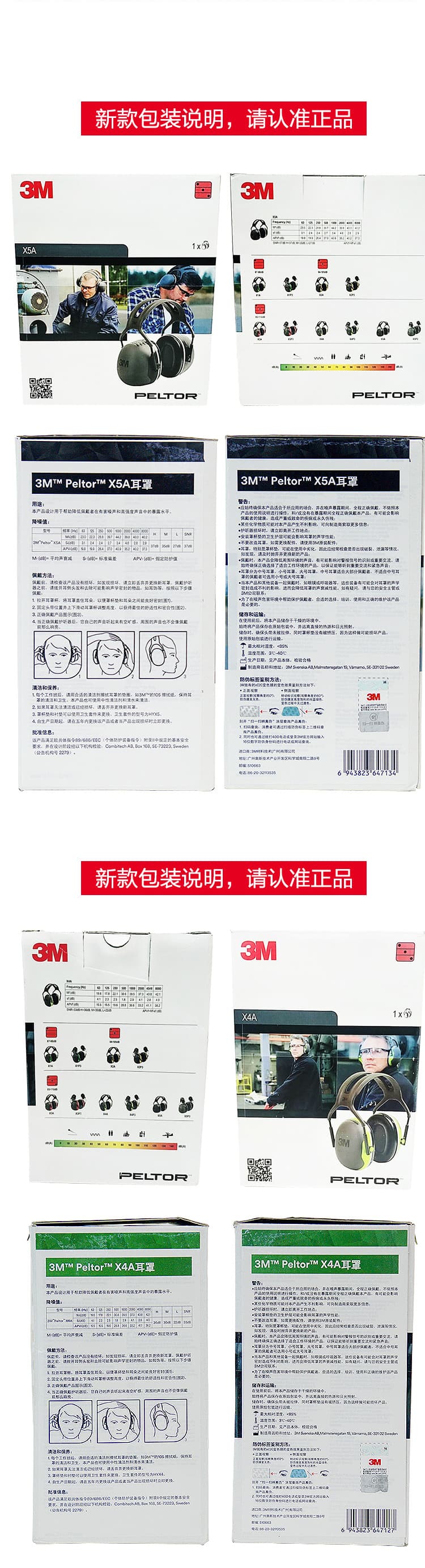3M X3A頭戴式耳罩（SNR33dB）