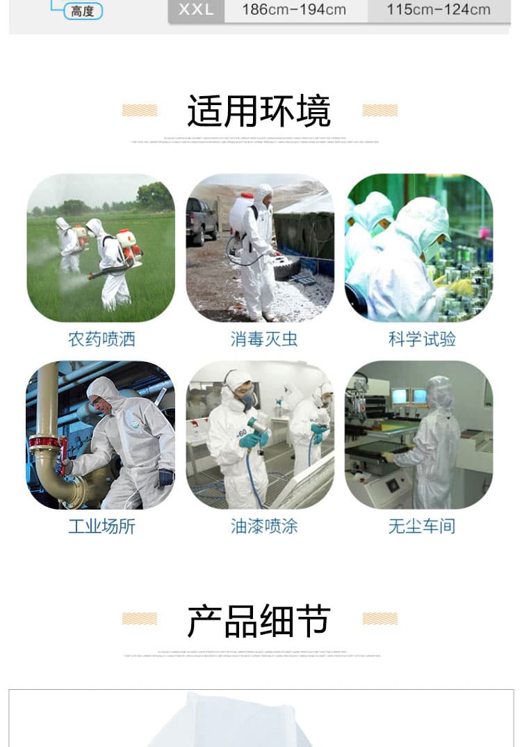 雷克蘭 AMN428E 帶帽連體防護(hù)服--廣州防護(hù)服廠家