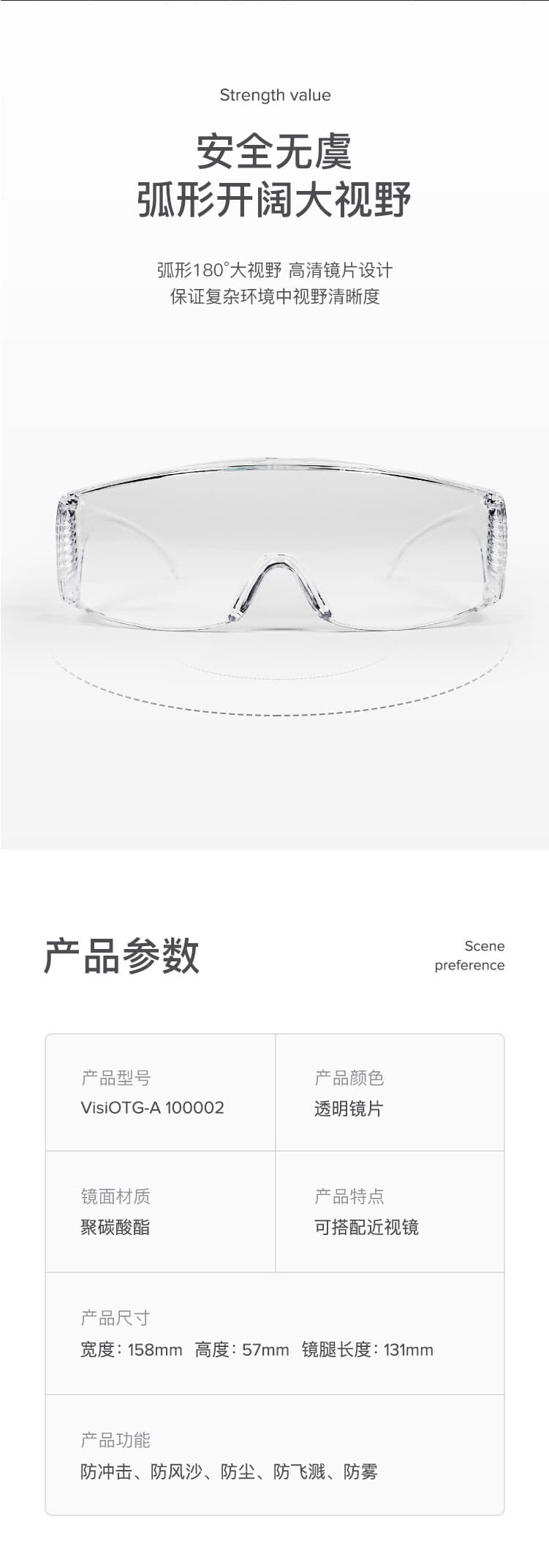 霍尼韋爾 100002 VisiOTG-A 透明防霧鏡片 訪客眼鏡