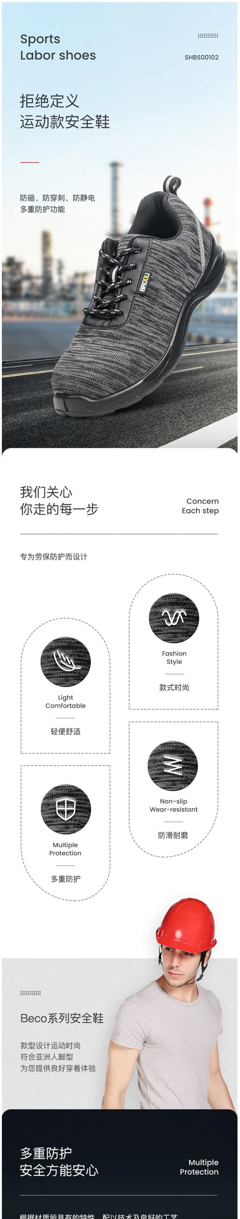 霍尼韋爾 Honeywell（巴固）SHBS00102 防靜電安全鞋 運(yùn)動款