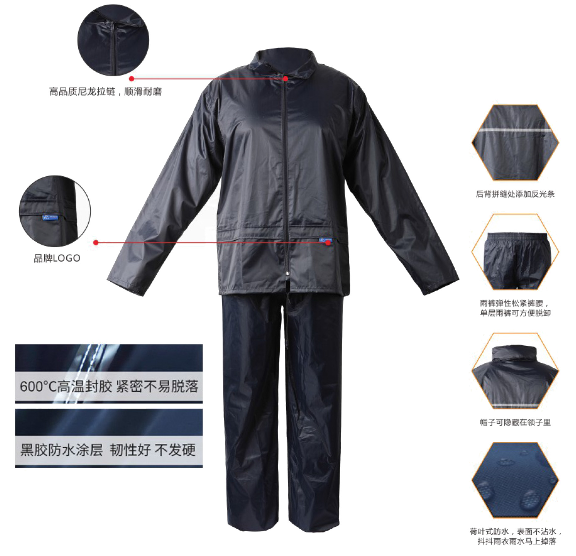 博迪嘉 多功能PVC涂層 防風(fēng)防雨套裝 CN084