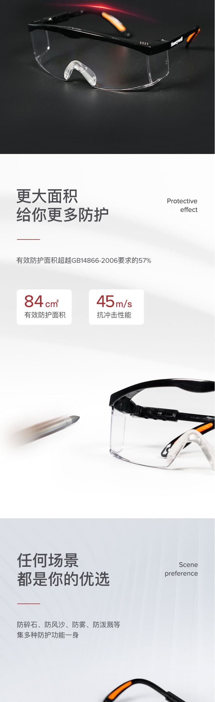 霍尼韋爾（Honeywell）100110 S200A 防沖擊騎行眼鏡